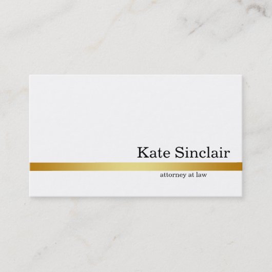 Elegante minimalistische White Gold Line advocaat Visitekaartje (Voorkant)