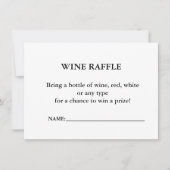 Elegante minimalistische wijn Raffle Vrijgezellenf Kaart (Voorkant)