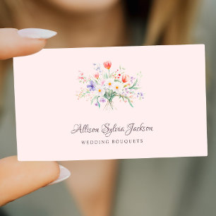 Elegante minimalistische wilde bloemen bloem visitekaartje