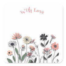 Elegante minimalistische Wildflower Sticker
