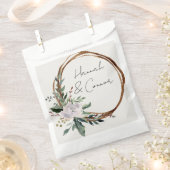 Elegante Minimalistische Winterkrans Wit Groen Bedankzakje (Geknipt)