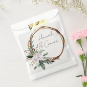 Elegante Minimalistische Winterkrans Wit Groen Bedankzakje (Gezegeld)