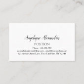 Elegante Minimalistische Wit Visitekaartje (Achterkant)