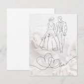 Elegante minimalistische witte bruiloft Kaart (Voorkant / Achterkant)