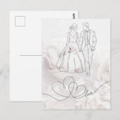 Elegante minimalistische witte bruiloft Kaart (Voorkant / Achterkant)