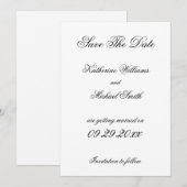 Elegante minimalistische witte bruiloft save the d kaart (Voorkant / Achterkant)