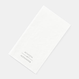 Elegante minimalistische witte bruiloft servet