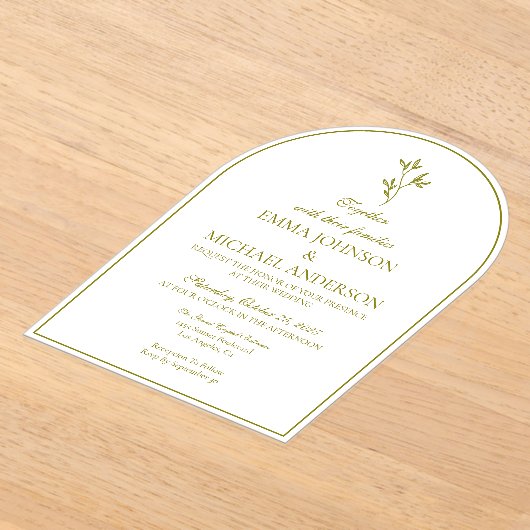 Elegante minimalistische witte en donkere huwelijk acryl uitnodigingen (Laagn)