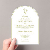 Elegante minimalistische witte en donkere huwelijk acryl uitnodigingen (Insitu (Draagbaar))