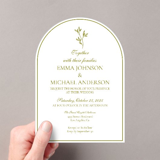 Elegante minimalistische witte en donkere huwelijk acryl uitnodigingen (Insitu (Draagbaar))