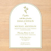 Elegante minimalistische witte en donkere huwelijk acryl uitnodigingen (Voorkant)