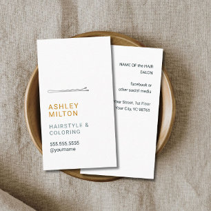 Elegante minimalistische witte kapper visitekaartje