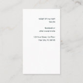 Elegante minimalistische witte kapper visitekaartje (Achterkant)
