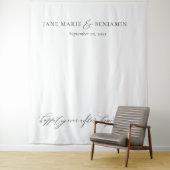 Elegante minimalistische witte kunst bruiloft wandkleed (In situ)