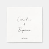 Elegante minimalistische witte script bruiloft Cus Servet (Voorkant)