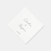 Elegante minimalistische witte script bruiloft Cus Servet (Hoek)