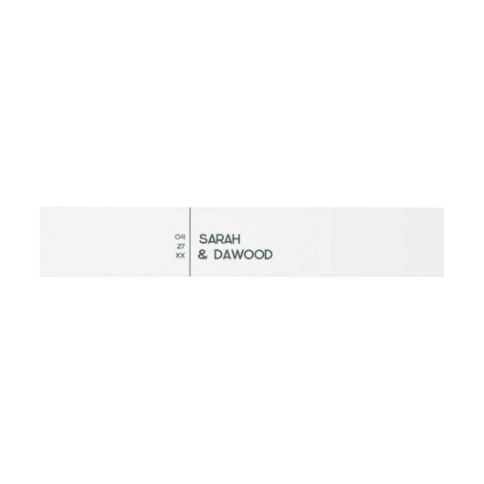 Elegante minimalistische witte smaragd groene brui uitnodigingen wikkel (Vlak)