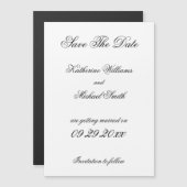Elegante Minimalistische Witte Trouw Save The Date Magnetische Uitnodiging (Voorkant / Achterkant)