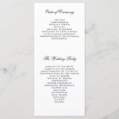 Elegante minimalistische witte trouwprogramma's programmakaart (Achterkant)
