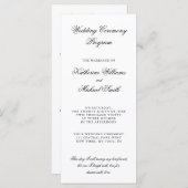 Elegante minimalistische witte trouwprogramma's programmakaart (Voorkant / Achterkant)