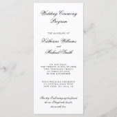 Elegante minimalistische witte trouwprogramma's programmakaart (Voorkant)