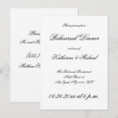 Elegante Minimalistische Witte Trouwrepetitie Kaart (Voorkant / Achterkant)