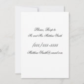 Elegante Minimalistische Witte Trouwrepetitie Kaart (Achterkant)