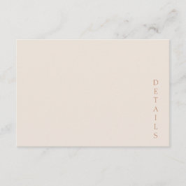 Elegante Minimalistische Woestijnzand Koperen Brui Informatiekaartje