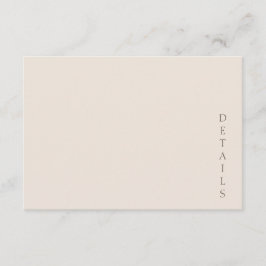 Elegante Minimalistische Woestijnzand Trouwdag Informatiekaartje