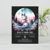 Elegante minimalistische wolf verjaardag kaart (Staand voorkant)