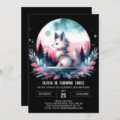 Elegante minimalistische wolf verjaardag kaart (Voorkant / Achterkant)