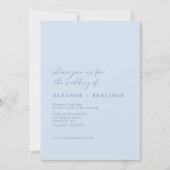 Elegante Minimalistische Zachte Blau Chic Script T Kaart (Voorkant)