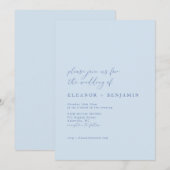 Elegante Minimalistische Zachte Blau Chic Script T Kaart (Voorkant / Achterkant)