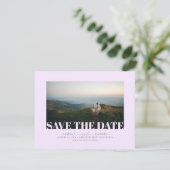 Elegante minimalistische zachte Paarse save the da Date (Staand voorkant)