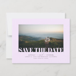Elegante minimalistische zachte Paarse save the da Date