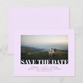 Elegante minimalistische zachte Paarse save the da Save The Date (Voorkant / Achterkant)