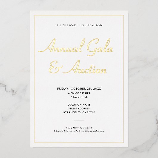 Elegante Minimalistische Zakelijke Bedrijfsgebeurt Folie Uitnodiging (Voorkant)