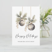 Elegante minimalistische zakelijke kerst feestdagenkaart (Staand voorkant)