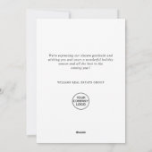 Elegante minimalistische zakelijke kerst feestdagenkaart (Achterkant)