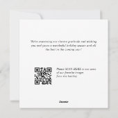 Elegante minimalistische zakelijke kerst QR-code Feestdagenkaart (Achterkant)