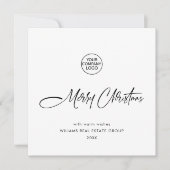 Elegante minimalistische zakelijke kerst QR-code Feestdagenkaart (Voorkant)