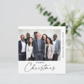Elegante minimalistische zakelijke kerstfoto feestdagenkaart (Staand voorkant)