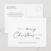 Elegante minimalistische zakelijke kerstgroet briefkaart (Voorkant / Achterkant)