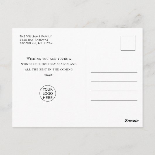 Elegante minimalistische zakelijke kerstgroet briefkaart (Achterkant)