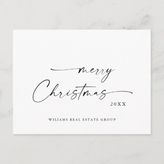 Elegante minimalistische zakelijke kerstgroet briefkaart (Voorkant)