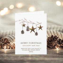 Elegante minimalistische zakelijke kerstgroet feestdagen kaart