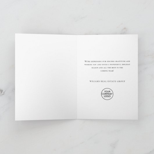 Elegante minimalistische zakelijke kerstgroet feestdagen kaart (Binnen)