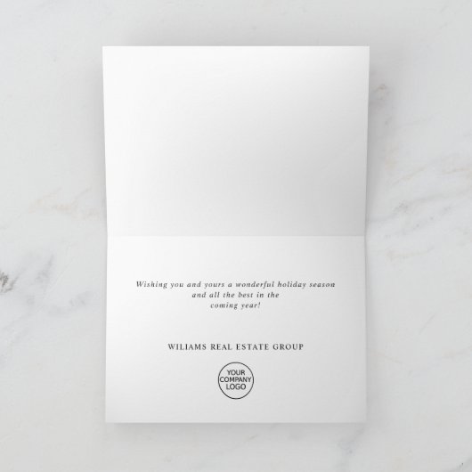 Elegante minimalistische zakelijke kerstgroet feestdagen kaart (Binnen)