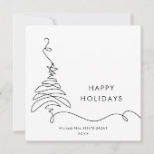 Elegante minimalistische zakelijke kerstgroet feestdagenkaart (Voorkant)