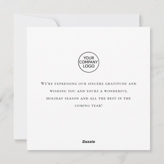 Elegante minimalistische zakelijke kerstgroet feestdagenkaart (Achterkant)